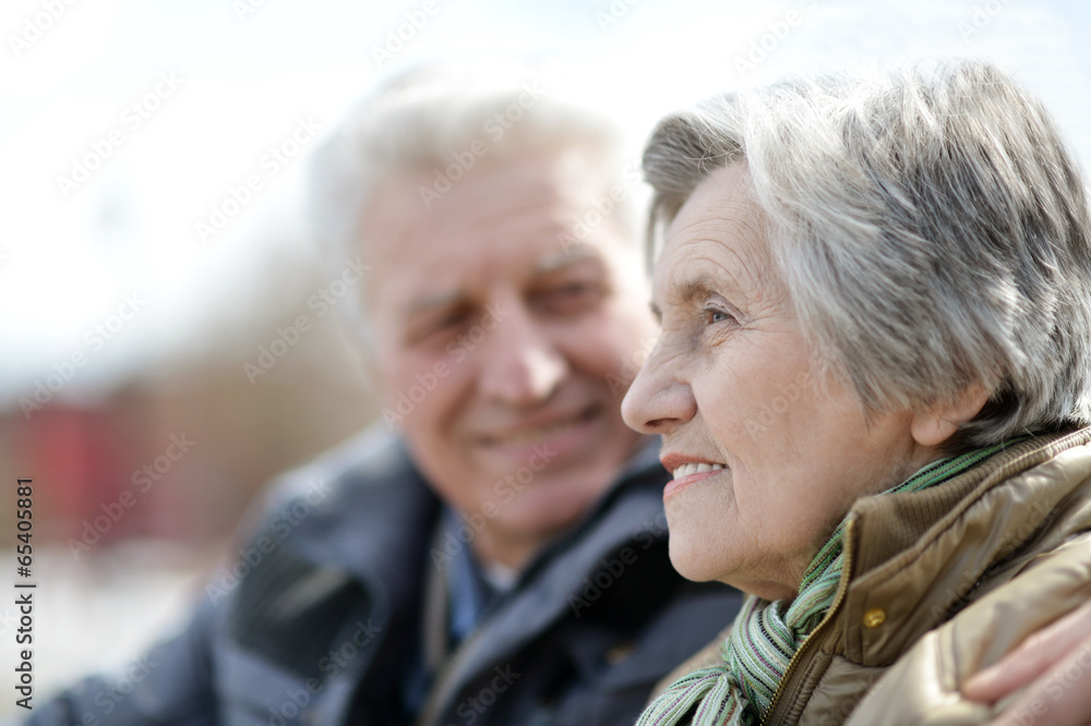 Old couple on a walk