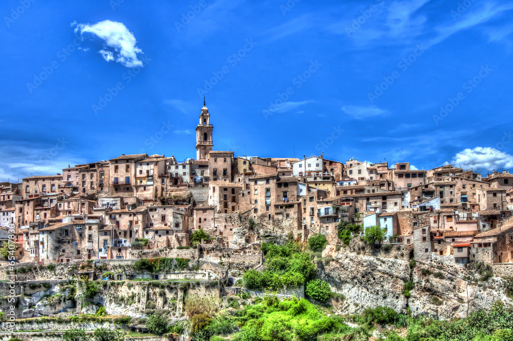 Bocairent Town in HDR near Ontinyent, Valencia Province, Spain