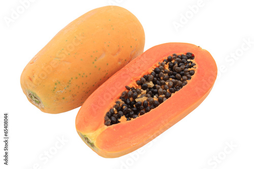 Sliced papaya