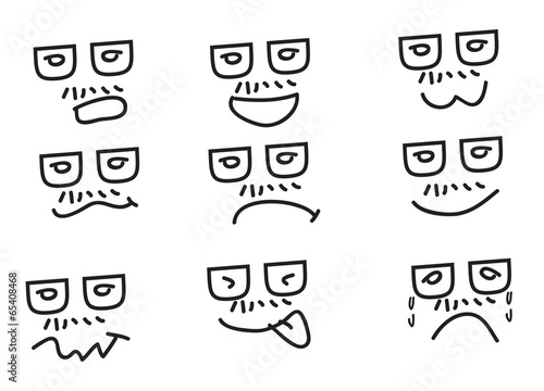 Set of Hand draw cartoon emotion vector