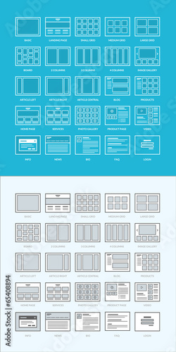 Set of website wireframes