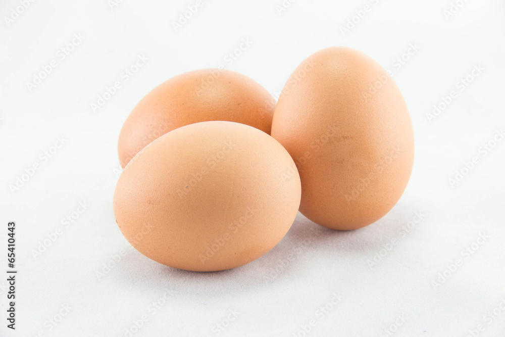 three eggs are isolated on a white background three eggs are isolated on a white background