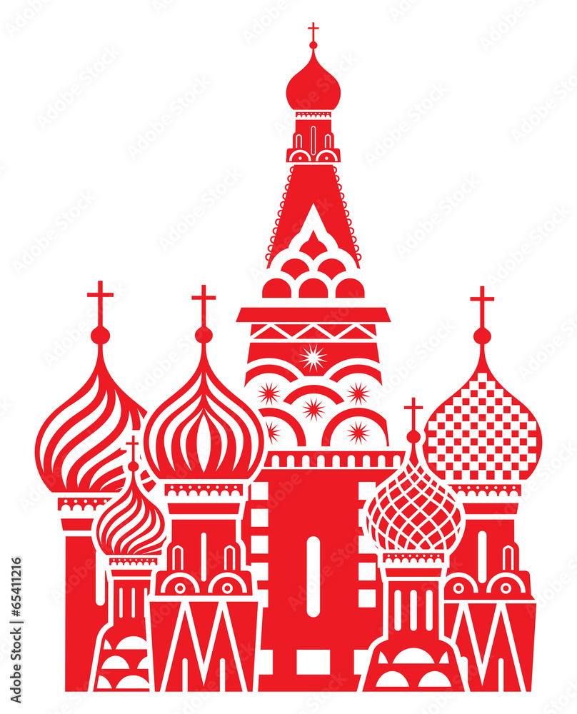 Moscow symbol - Saint Basil's Cathedral, Russia - obrazy, fototapety, plakaty 