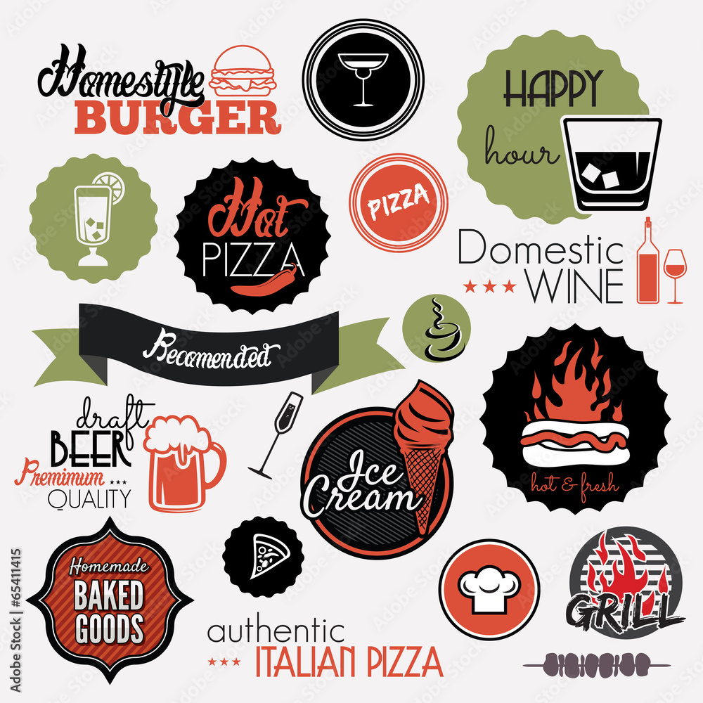 Food set labels Food set labels