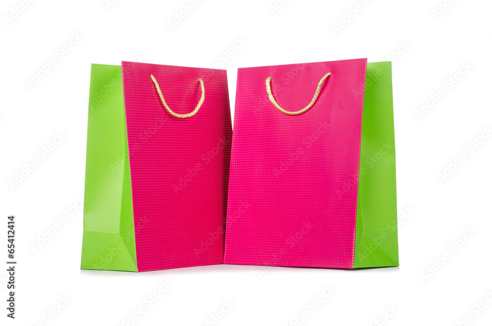 Colourful shopping bags isolated on white Colourful shopping bags isolated on white