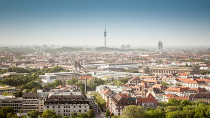 Fototapete Europa München Panorama mit Alpenblick  © magann
