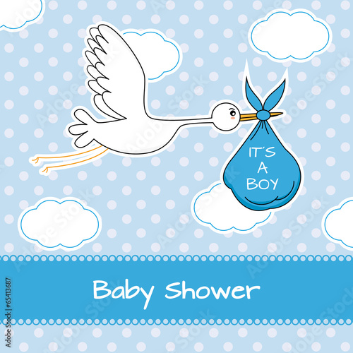 Baby boy arrival announcement card