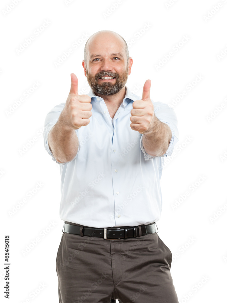 business man with both thumbs up business man with both thumbs up