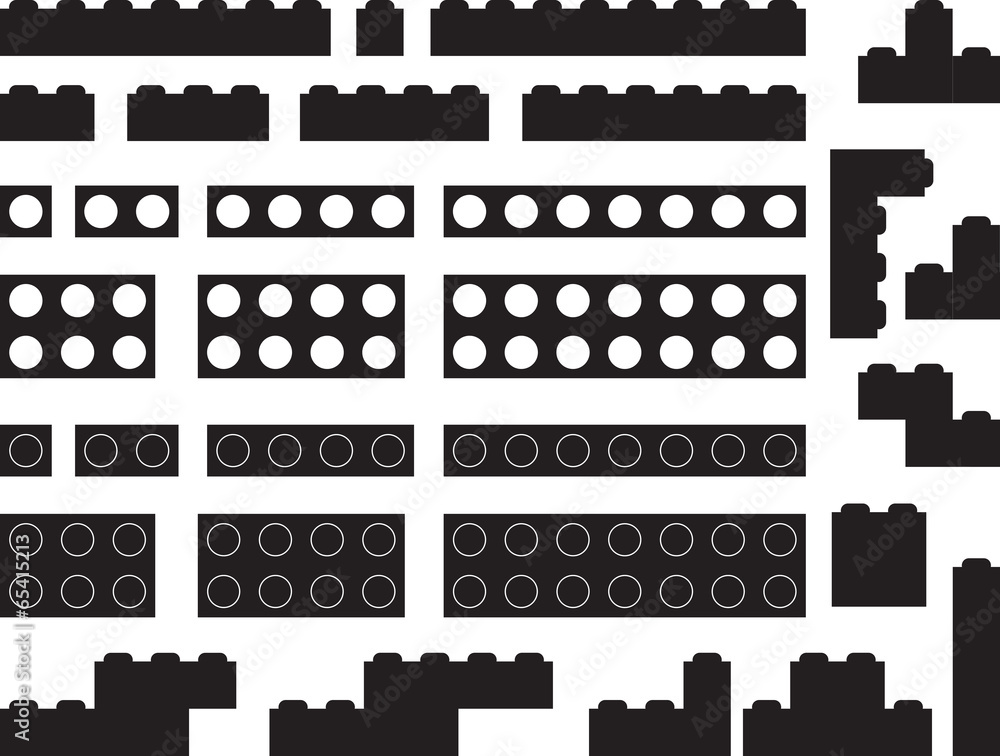 Obraz premium blocks pieces illustrated on white