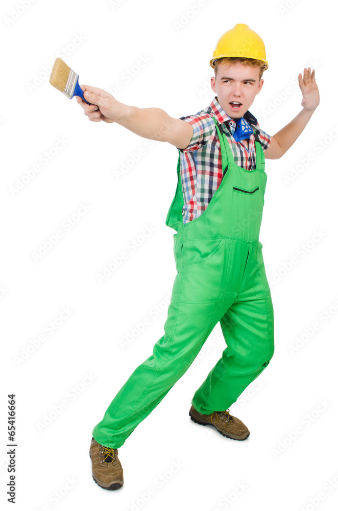 Funny painter isolated on white Funny painter isolated on white