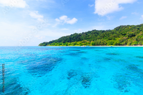 Beach of tropical crystal clear sea, Tachai island, Andaman, Tha