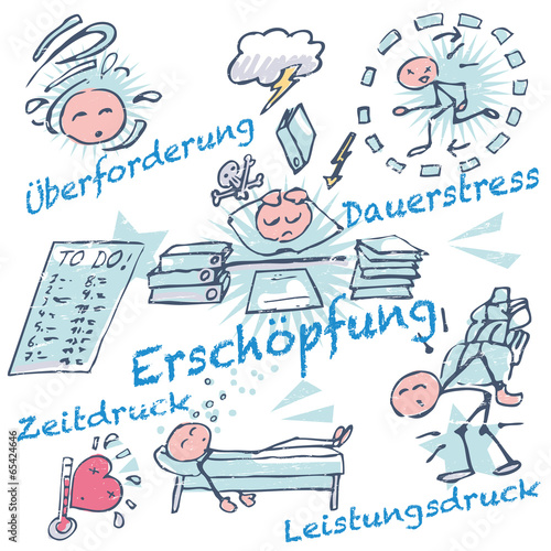 Strichmännchen mit Erschöpfung