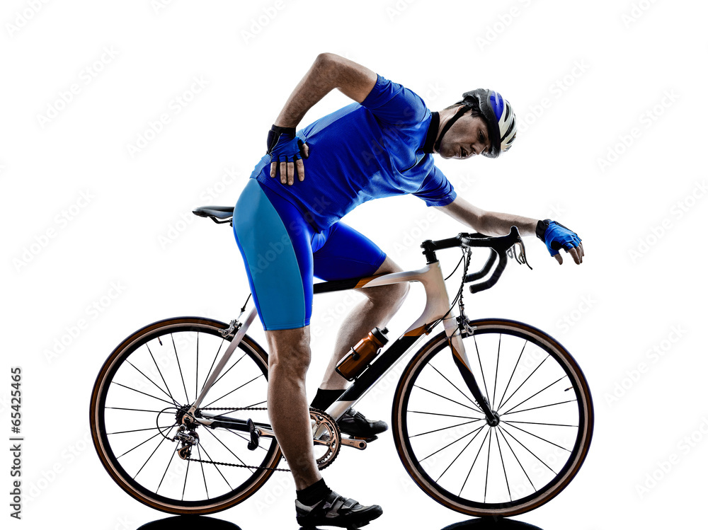 Fototapeta premium cyclist tired silhouette