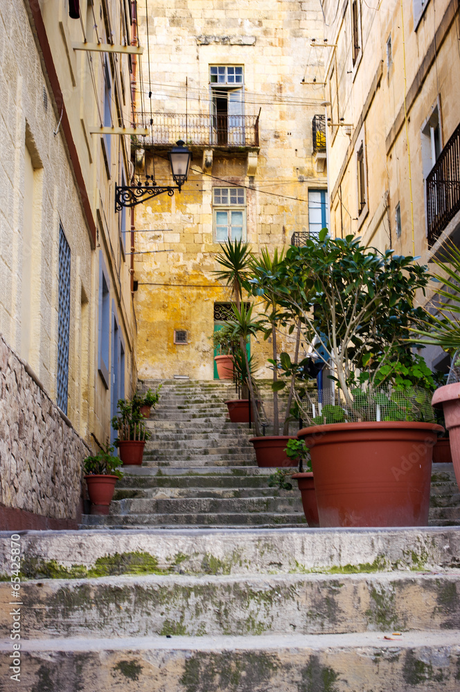 beautiful street in the heart of Vittoriosa, Malta