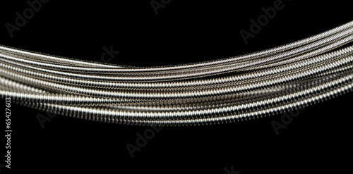 Electric Guitar Strings Close-Up on Black Background