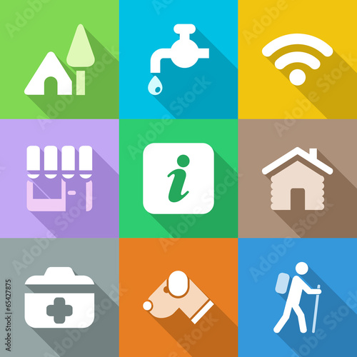 flat camping iconset 2