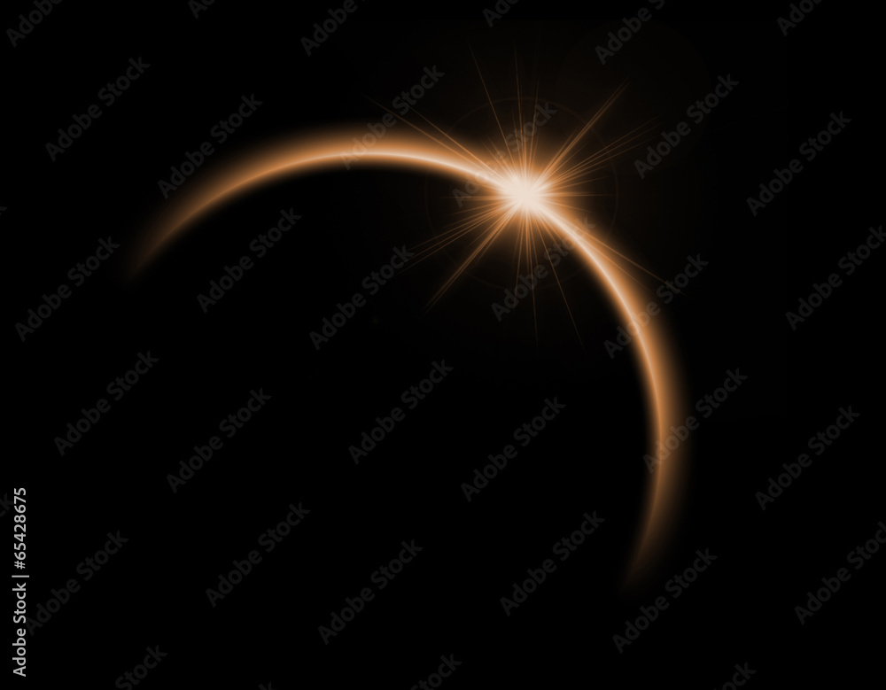 Fototapeta premium Solar eclipse in orange color