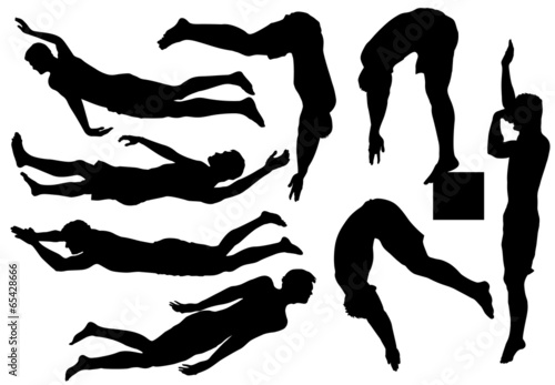 Swimming sports silhouettes
