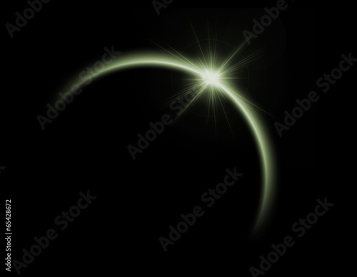 Solar eclipse in green color