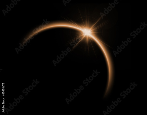 Solar eclipse in orange color photo