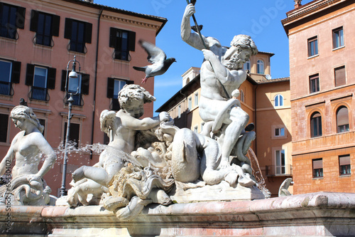 Rome - Piazza Navona - Fontaine de Neptune 