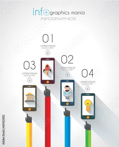 Flat UI design concepts for unique infographics