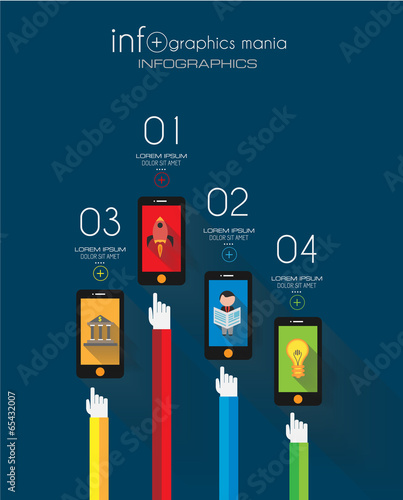 Flat UI design concepts for unique infographics
