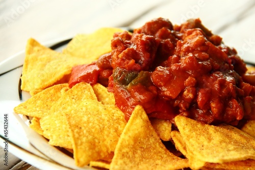 Fotografie nachos chili con soja I