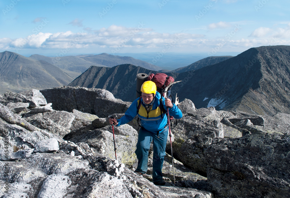 Fototapeta premium hiker in the mountains