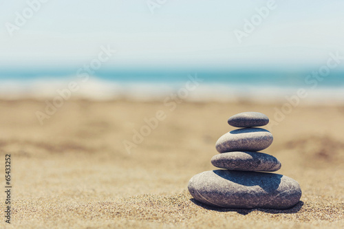 pebble stack on beach