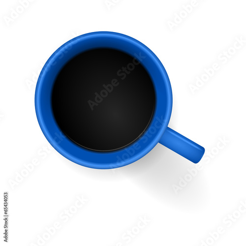 kaffeetasse von oben blau I