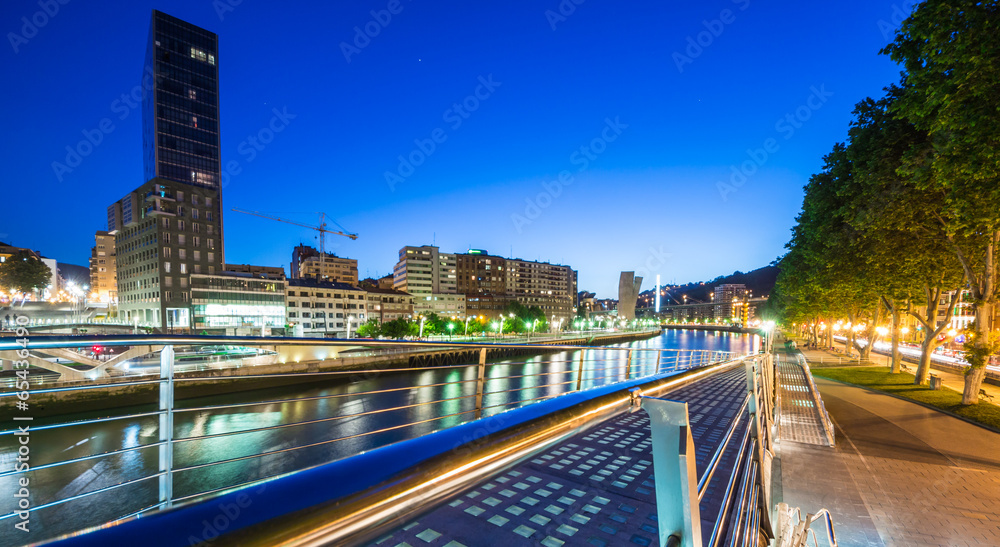 night view of Bilbao