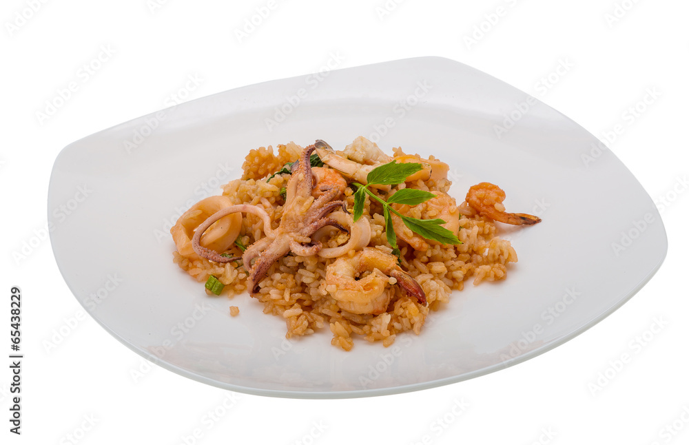 Rice with seafood