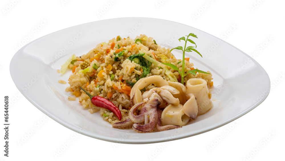 Fried rice with calamari Fried rice with calamari