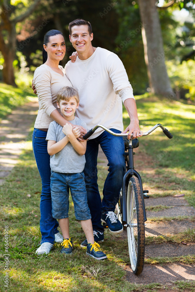 family of three outdoors family of three outdoors