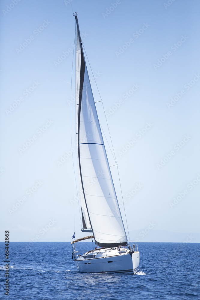 Fototapeta premium Boat competitor of sailing regatta.