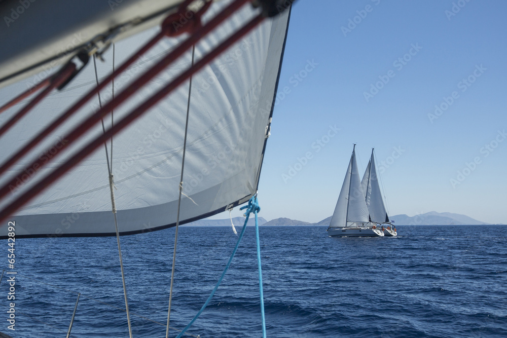 Obraz premium Sailing regatta. Yachting. Luxury yachts.