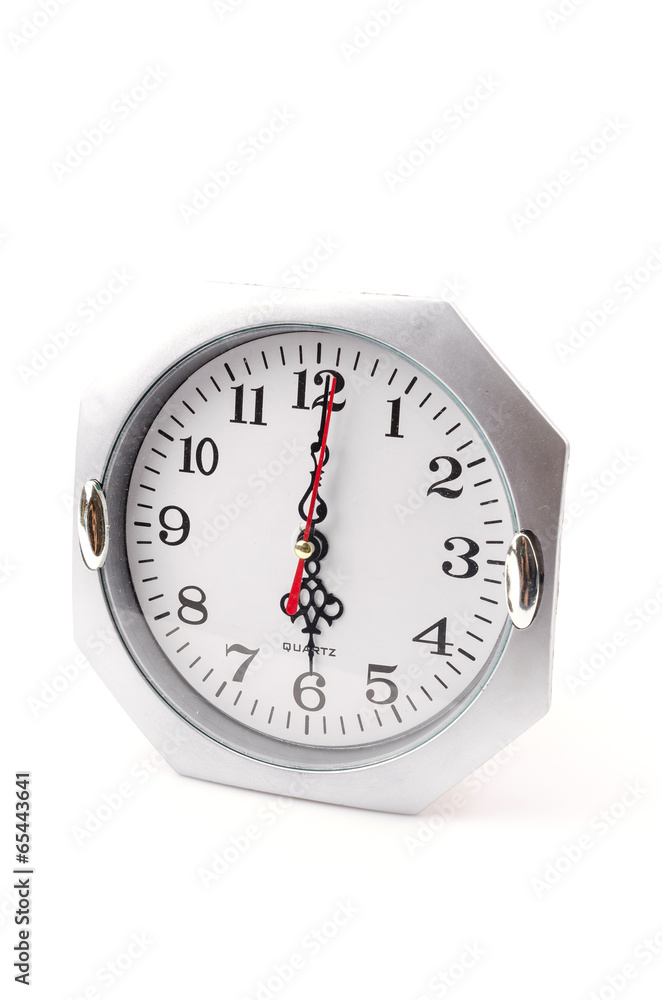 Clock isolated white background