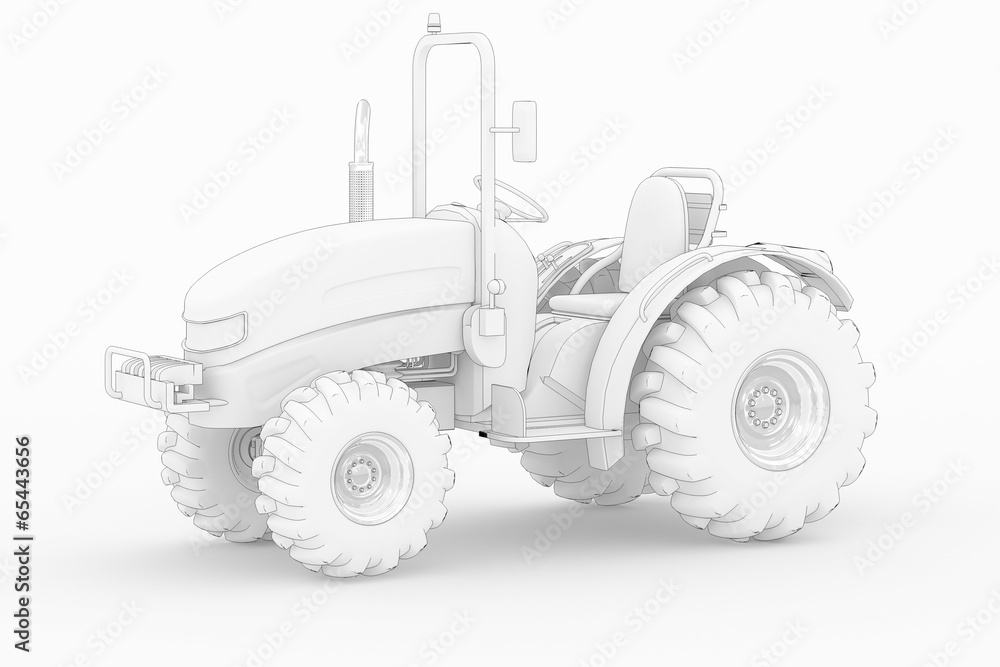 Tractor VI - white isolated
