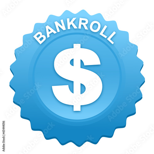 bankroll sur bouton web denté bleu