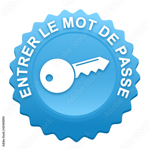 entrer le mot de passe sur bouton web denté bleu