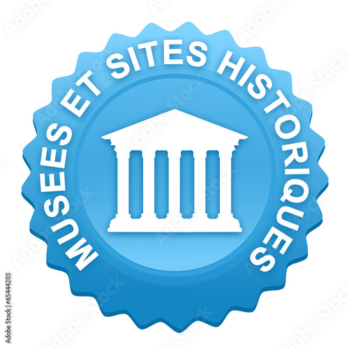 musées et sites historiques sur bouton web denté bleu