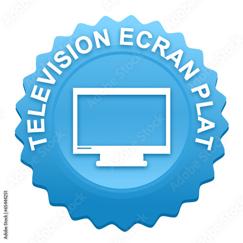 télévision écran plat sur bouton web denté bleu