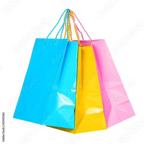 Colorful Shopping Bags isolated on white