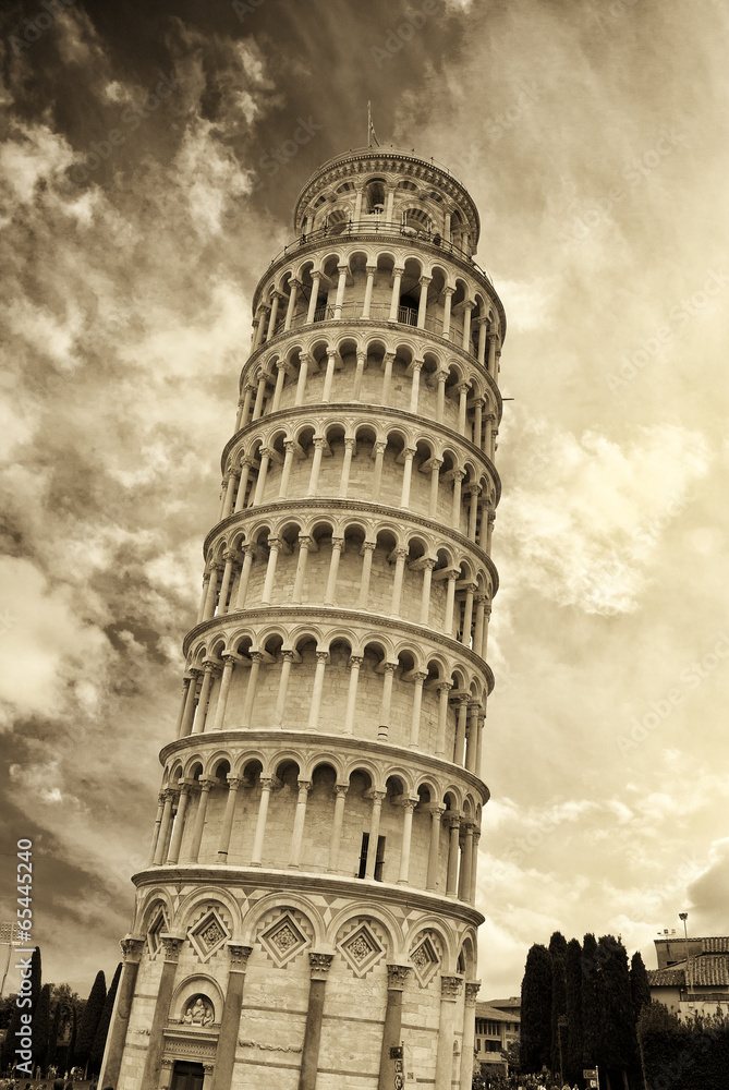 Leaning Tower of Pisa (Black & White)