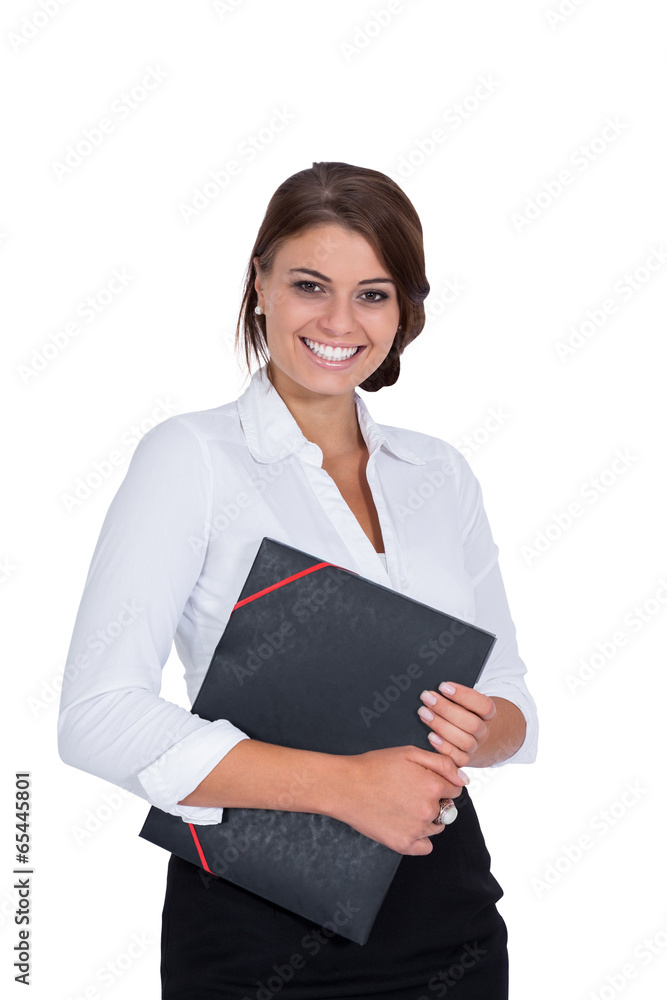 smiling young successful business woman isolated smiling young successful business woman isolated