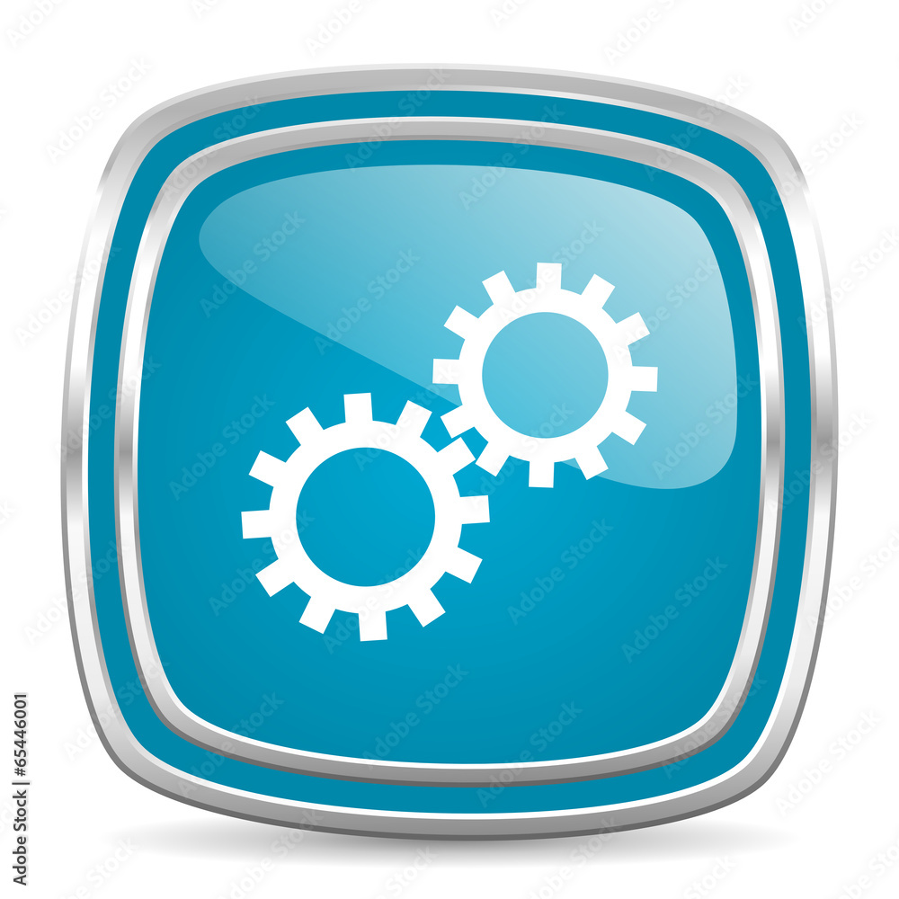 gear blue glossy icon gear blue glossy icon