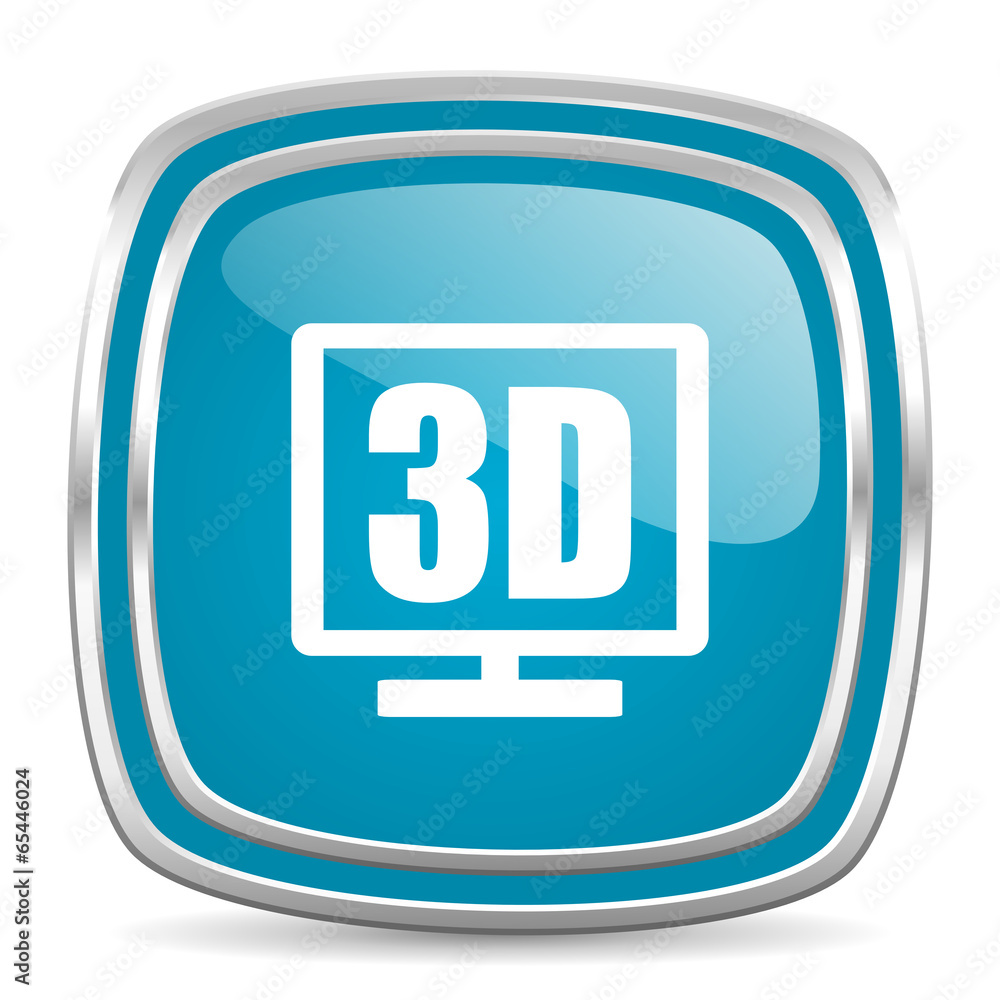 3d display blue glossy icon 3d display blue glossy icon