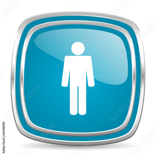 male blue glossy icon