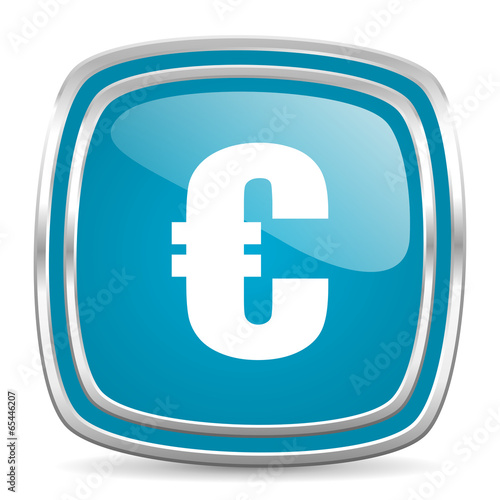 euro blue glossy icon
